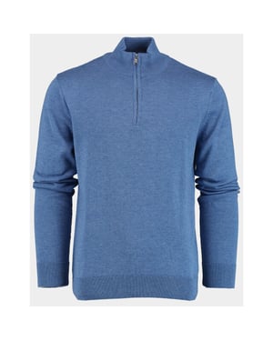 Bos Bright Blue Pullover met halve rits in kobalt 302/8159