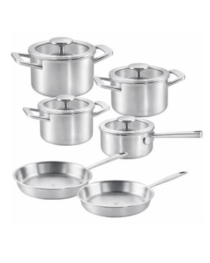 Habonne Allure pannenset downdraft 6 delig 5 ply rvs met glasdeksel