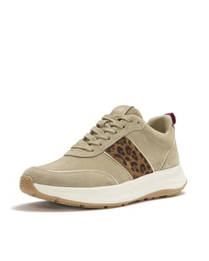 FitFlop F-mode flow suede leopard trainers