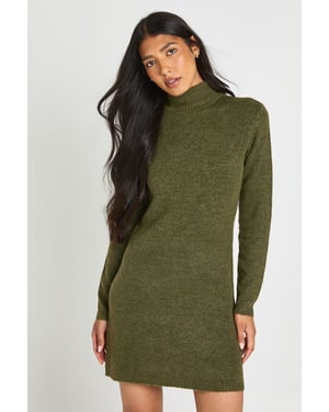 Tall High Neck Super Soft Knitted Mini Dress