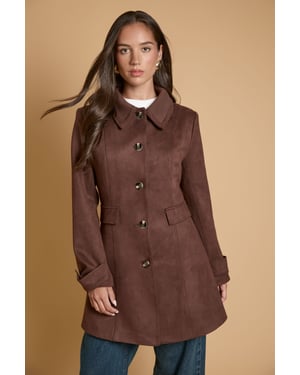 Suede Look Dolly with Ribbed Collar