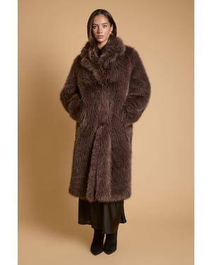 Faux Fur Midi Coat