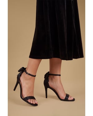 Dovile Satin Bow Back High Heel Stiletto Sandals