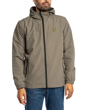 Lyle & Scott Contrasterende Jas Met Capuchon En Ritssluiting, Grijs