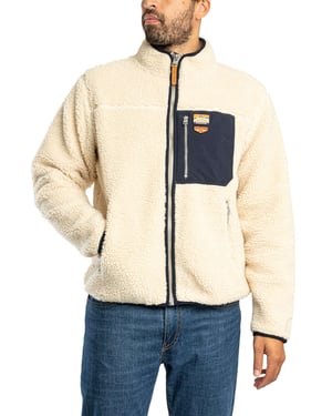 Superdry Vintage Retro Fleecejack Met Volledige Ritssluiting, Beige