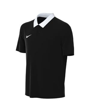 Men's Nike Printed Logo Collared Neck Short Sleeve Shirt in Black