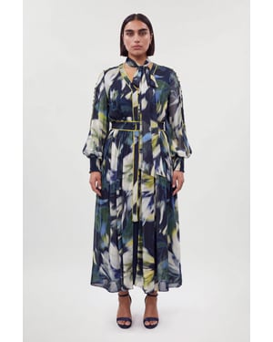Plus Size Viscose Floral Print Woven Maxi Dress