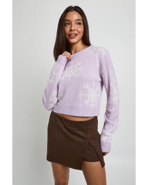 Snowflake Crop Christmas Jumper