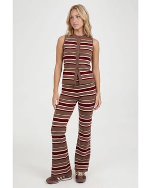 Stripe Waistcoat and Wide Leg Trouser Knitted Co-ord
