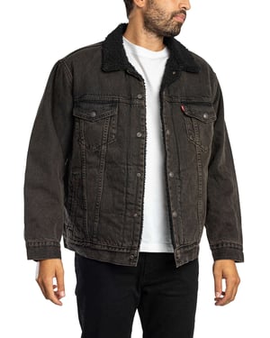 Levi's Relaxte Sherpa-Jas, Zwart