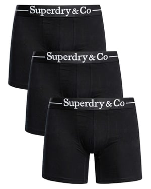 Superdry 3-Pack Boxershorts, Zwart