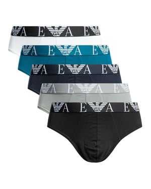 Emporio Armani 5 Pak Slips, Veelkleurig
