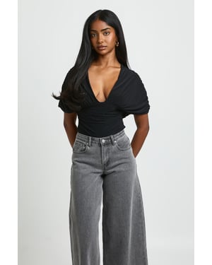 Angel Sleeve Plunge Bodysuit