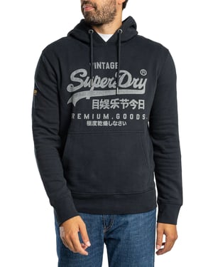 Superdry Klassieke Hoodie Met Vintage Logo, Blauw