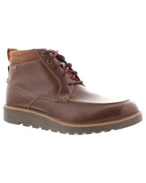 Clarks Mens Smart Boots Hinsdale Mid Brown Leather Waterproof Lace Up