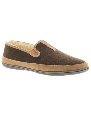 Clarks Mens Moccasin Slippers Plush Fleece Lining Karis Tait Slip On brown