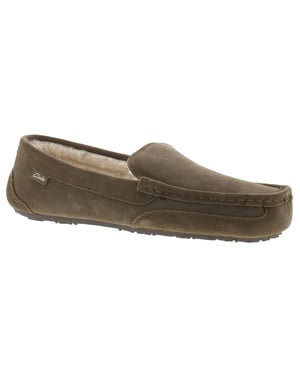 Clarks Mens Moccasin Slipper Waxby Chale Slip On mushroom