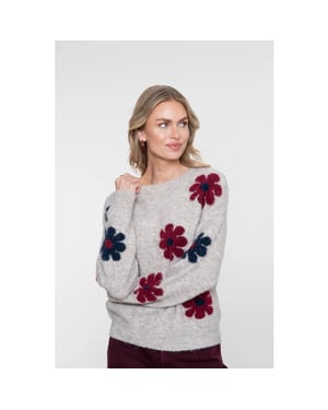 Geisha 64506-10 720 pullover flowers sand/burgundy/navy