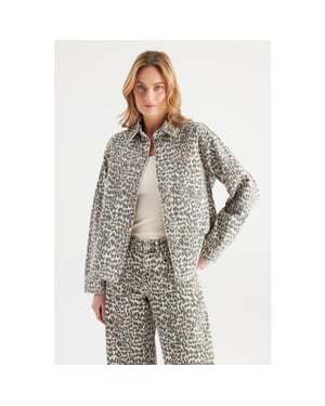 C.O.J. Denim Spijkerjasje tamara leopard