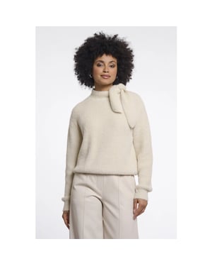 Rino & Pelle Griselda.5002612 rino en pelle pullover with bowtie neckline birch