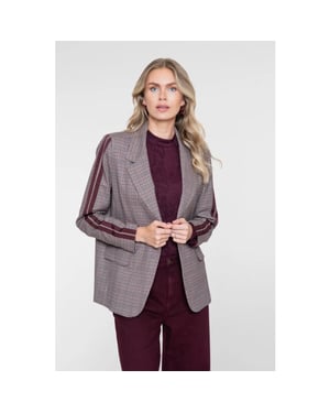 Geisha 65575-32 480 blazer check + tape burgundy/green