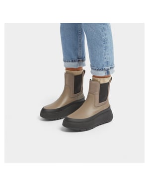 FitFlop F-mode water-resistant flatform chelsea boots