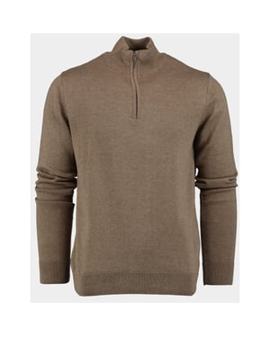 Bos Bright Blue Half zip 302/8017-coffee