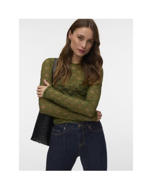 Vero Moda Bonita kanten top met lange mouwen