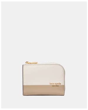 Devin Colorblocked Saffiano Leather Zip Card Case