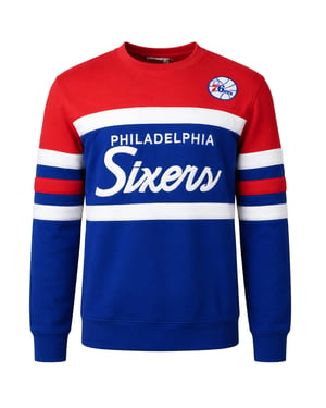 Mitchell & Ness NBA Philadelphia 76ers Head Coach Mens Blue Sweater
