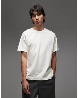 ARKET tungvikt jersey t-shirt i off-white
