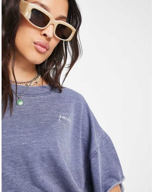 Free People cozy oversized lounge tee in blue