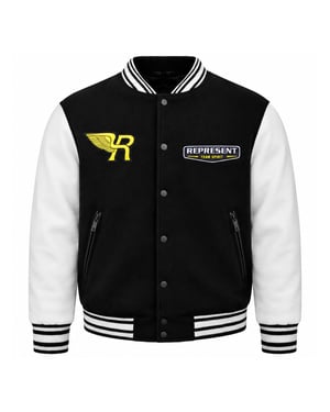 Represent Varsity Mens Black/Beige Jacket