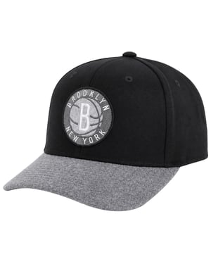 Mitchell & Ness NBA Brooklyn Nets Greytone Fleece Black Cap