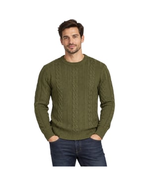 M&S Mens Cable Knit Sweatshirt Chunky Crew Neck Pullover Cotton Warm Soft Jumper