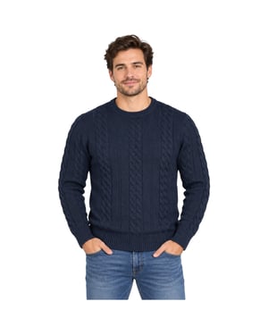 M&S Mens Cable Knit Sweatshirt Chunky Crew Neck Pullover Cotton Warm Soft Jumper