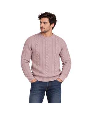 M&S Mens Cable Knit Sweatshirt Chunky Crew Neck Pullover Cotton Warm Soft Jumper
