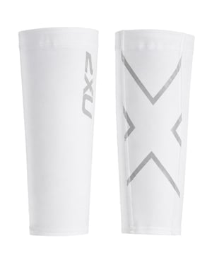 2XU Flexible Compression Unisex White/Silver Calf Guards