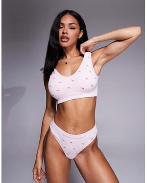 Boux Avenue rosafärgad tryckt bralette