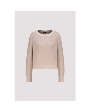 Monari basic knitted jumper with lurex 810129 590 cappuccino