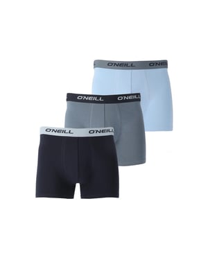 O'Neill Heren boxershorts trunks effen 3-pack donkerblauw/blauwgrijs/lichtblauw