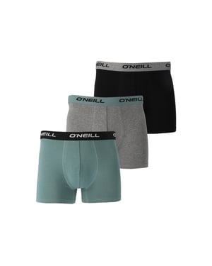 O'Neill Heren boxershorts trunks effen 3-pack saliegroen/grijs/zwart
