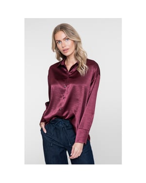 Geisha satin blouse 63508-10 480 burgundy