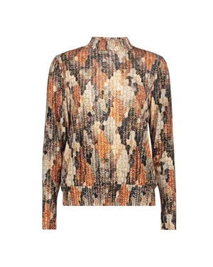 Geisha top smock aop jersey 62535-60 999 black/orange
