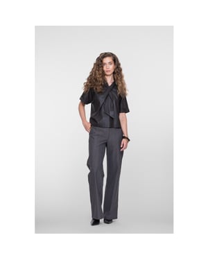 Geisha pants pinstripe + tape 61503-10 775 brown