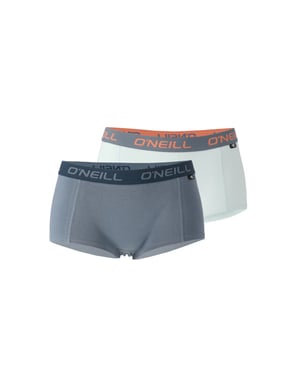 O'Neill Boxershort dames 2-pack effen blauwgrijs/pastelblauw