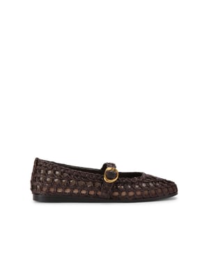 Melody Brown Raffia Ballet Flats