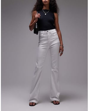 Topshop hög midja Jamie Flare jeans i vitt