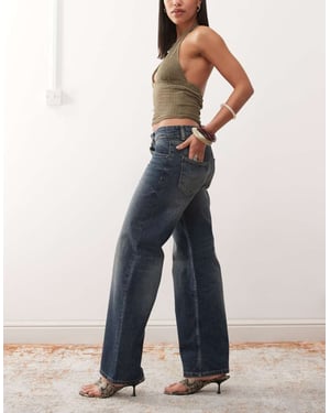 Motel low rise parallel jeans in steel blue