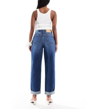 ASOS DESIGN high rise relaxed mom jeans in dark wash